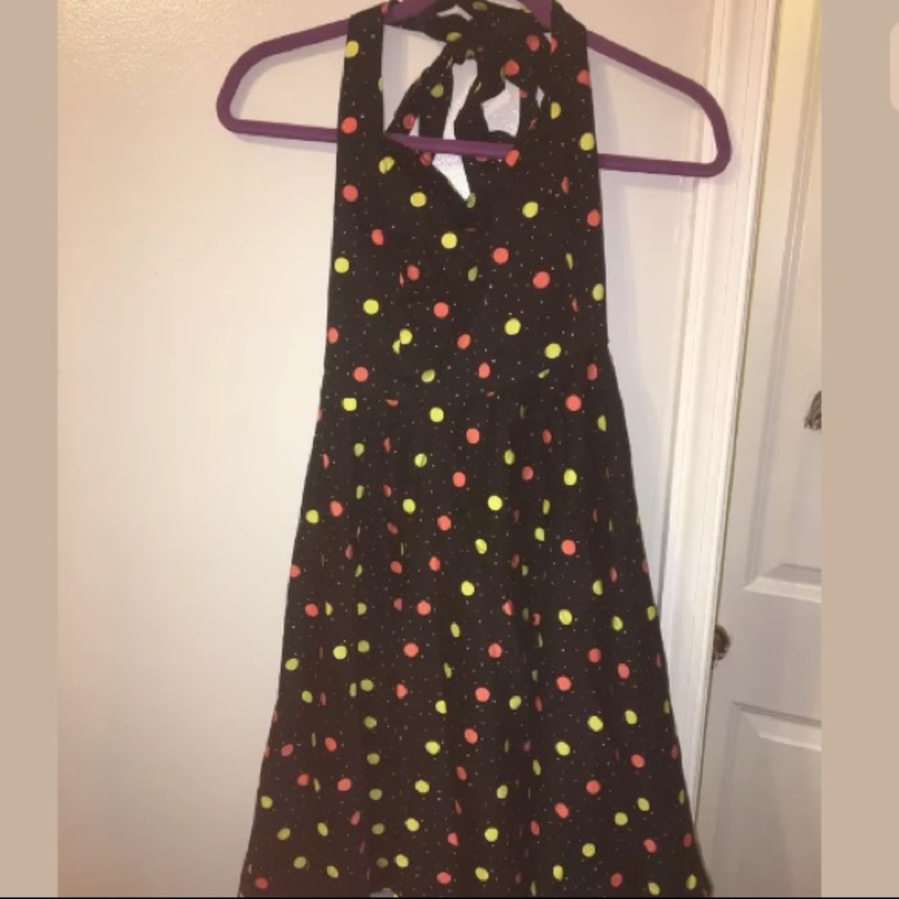 Rockabilly Pinup 50s Style Halter Dress Polka Dot